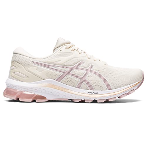 ASICS Women's GT-1000 10 Running Shoes, 8.5, Cream/Watershed Rose