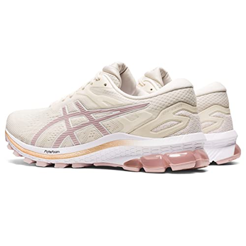 ASICS Women's GT-1000 10 Running Shoes, 8.5, Cream/Watershed Rose