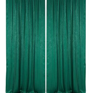 Cytdkve 2 Panels 4.8 Feet x 10 Feet Hunter Green Velvet-Like Wedding Backdrop Curtain Drapes, Silky Soft Window Curtains Panels for Wedding Ceremony Birthday Party Decorations