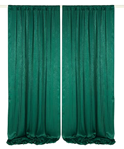 Cytdkve 2 Panels 4.8 Feet x 10 Feet Hunter Green Velvet-Like Wedding Backdrop Curtain Drapes, Silky Soft Window Curtains Panels for Wedding Ceremony Birthday Party Decorations