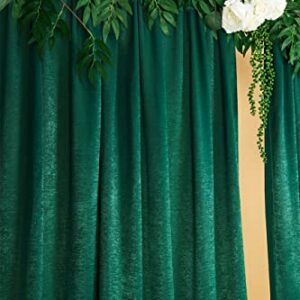 Cytdkve 2 Panels 4.8 Feet x 10 Feet Hunter Green Velvet-Like Wedding Backdrop Curtain Drapes, Silky Soft Window Curtains Panels for Wedding Ceremony Birthday Party Decorations