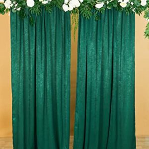 Cytdkve 2 Panels 4.8 Feet x 10 Feet Hunter Green Velvet-Like Wedding Backdrop Curtain Drapes, Silky Soft Window Curtains Panels for Wedding Ceremony Birthday Party Decorations