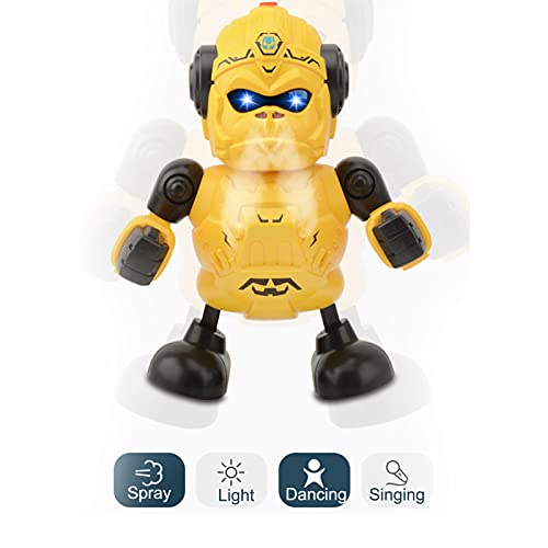 Zerodis Kids Robot Toys, Boys Robot Toys Gorilla Shaped Mist Spraying Kids Robots Gifts with Lights Sounds for Kid 3-8 Year Birthday Gift Present(Yellow)