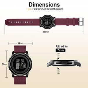 YUINK Mens Watch Ultra-Thin Digital Sports Watch Waterproof Stainless Steel Fashion Wrist Watch for Men Women