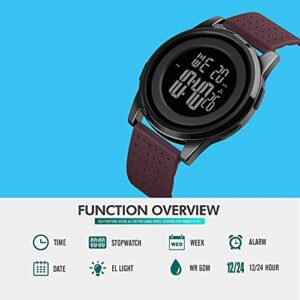 YUINK Mens Watch Ultra-Thin Digital Sports Watch Waterproof Stainless Steel Fashion Wrist Watch for Men Women