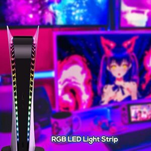 YUANHOT LED RGB Light Strip Compatible with Playstation 5 Console with 7 Colors 358 Modes, DIY Decoration Accessories Flexible Lights Strip with Remote