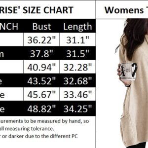 SENSERISE Womens Long Sleeve Long Tunic Tops for Leggings with Pockets Plus Size Casual Long T Shrits(01-Beige,M)