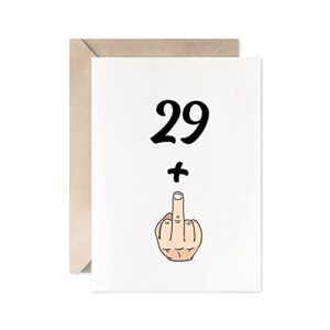 funny 30th birthday card, 29+1 women or men sweet 30 years old birthday gift joke card