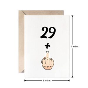 Funny 30th Birthday Card, 29+1 women Or Men Sweet 30 Years Old Birthday Gift Joke Card