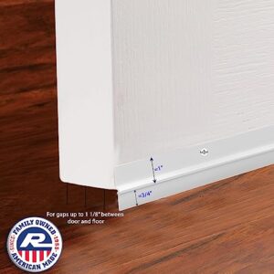 Randall Manufacturing Co., Inc 36In Silver Door Sweep for Gaps up to 1 1/8In USA Made (3 FT V-60) (White) ,36InL x 1 5/8InH for gaps up to 1 1/8In