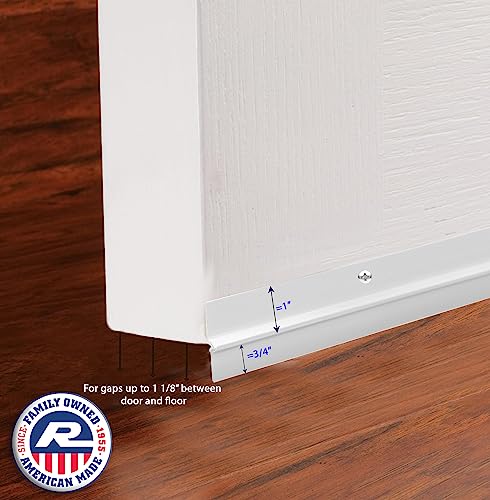 Randall Manufacturing Co., Inc 36In Silver Door Sweep for Gaps up to 1 1/8In USA Made (3 FT V-60) (White) ,36InL x 1 5/8InH for gaps up to 1 1/8In