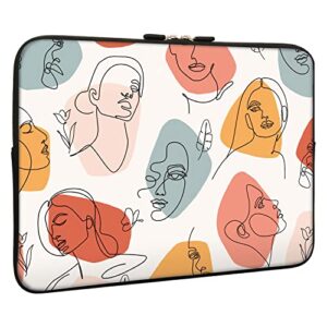 lapac abstract faces sketch laptop sleeve bag 15-15.6 inch, water repellent neoprene light weight computer skin bag, colorful notebook carrying case cover bags for 15/16 inch macbook pro, macbook air