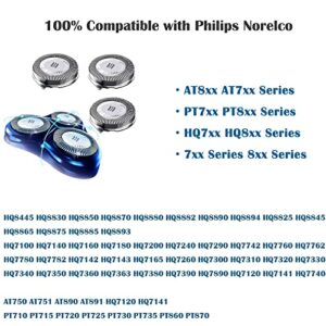 HQ8 Replacement Heads Fit for Philips Aquatec Shavers, Razor Replacement Blades Compatible with Norelco Shavers PT720 AT880 AT810 and Aquatec Shavers OEM HQ8 Heads Upgraded, 3-Pack & Brush