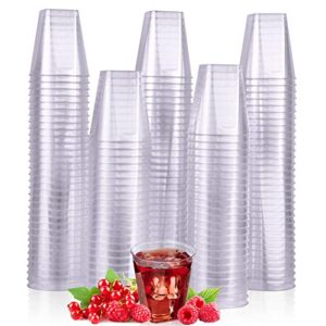 jolly chef 300 pack 2 oz plastic shot glasses,2 oz clear disposable plastic cups heavy-duty party glasses, disposable cups for wedding, thanksgiving, christmas, halloween party