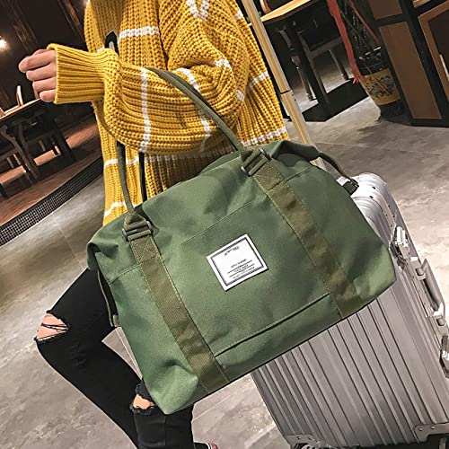 Womens Travel Duffel Bags, Weekender Carry On Sports Gym Workout Duffel Bag, Overnight Shoulder Bag Fit 15.6 Inch Laptop (Green-1)