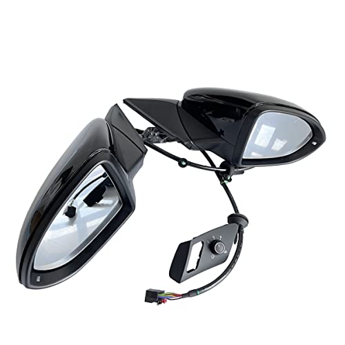 Auto Fold Reversing Rearview Mirror Power Electric Folding Side Mirror For VW Golf MK7 7.5 (Black Color)