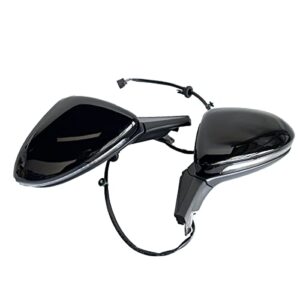 Auto Fold Reversing Rearview Mirror Power Electric Folding Side Mirror For VW Golf MK7 7.5 (Black Color)