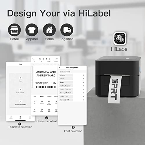 iDPRT Label Maker, Thermal Barcode Printer with No Bound Consumables, Bluetooth & USB Connection, 140pcs/min Speed, Customizable App, Supports Various Sized Labels, Label Printer for Small Business