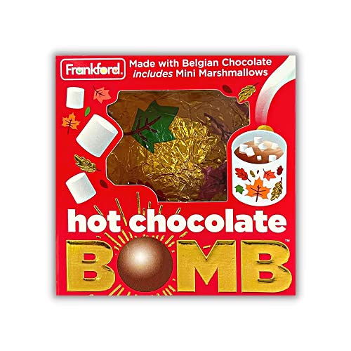 Belgian Hot Chocolate Melting Ball with Mini Marshmallows Inside, Cute Autumn Dessert Drink, 1.6 Ounce