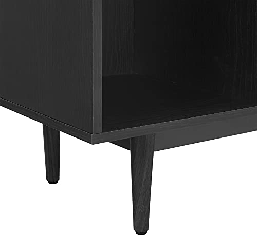 Crosley Furniture Liam Mid-Century 6-Cube Bookcase, Black