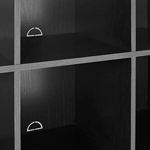 Crosley Furniture Liam Mid-Century 6-Cube Bookcase, Black