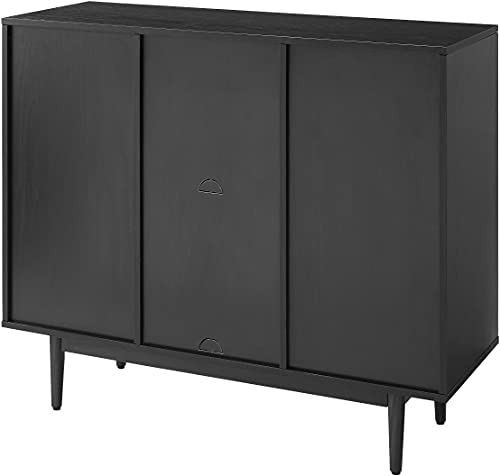 Crosley Furniture Liam Mid-Century 6-Cube Bookcase, Black