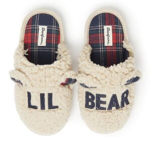 Dearfoams Matching Family Collection Lil & Baby Slipper, Lil Bear Cream, 2-3 US Unisex Big Kid