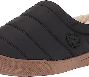 Dearfoams Women's Kendra Sport Lounge Memory Foam Clog Slipper, Black Nylon, Medium