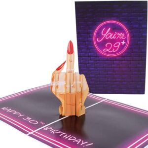 30th birthday card for women | pop up dirty 30 birthday cards for her | funny 3d popup of girls middle finger | dirty thirty birthday card for sister | rude 29 plus 1 card for friend | size 5" x 7"