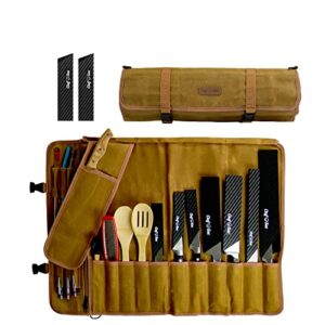 chef sac elite chef knife roll bag with 2-pack knife guards (8.5") included