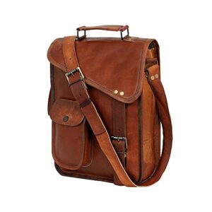13" leather satchel tablet bag laptop case office briefcase messenger gift for men computer distressed shoulder bag