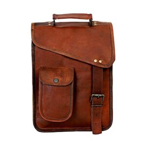 13" leather satchel tablet bag laptop case office briefcase messenger gift for men computer distressed shoulder bag