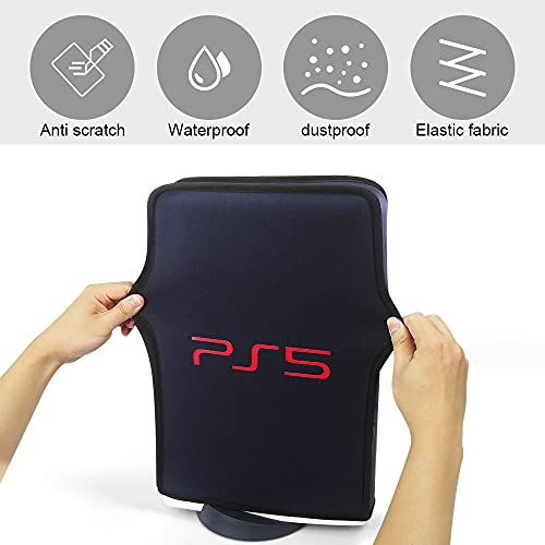pS5 Case Cover Dust Proof Cover for PlaySATOION 5 Game Console Protector Anti Scratch Washable Dust Cover Sleeve for PS5 Accessories Digital Edition & Disc Edition (Navy Blue)
