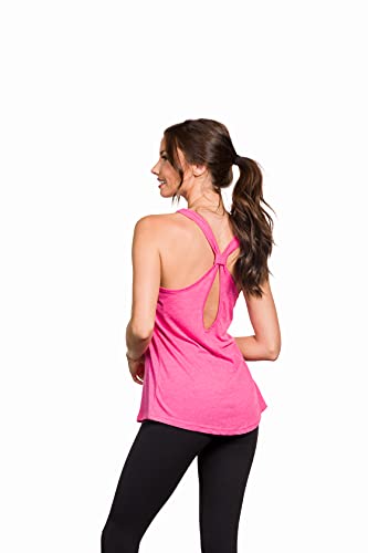 Epic MMA Gear Womens X Knot Backless Style Yoga Tank Top Adiel-18 Style (X-Large, Pink)