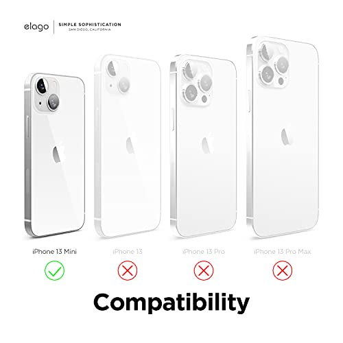 elago Compatible with iPhone 13 Mini Case, Liquid Silicone Case, Full Body Screen Camera Protective Cover, Shockproof, Slim Phone Case, Anti-Scratch Soft Microfiber Lining, 5.4 inch (White)
