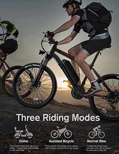 TotGuard Electric Bike, Electric Bike for Adults 26'' Ebike with 350W Motor, 19.8MPH Electric Mountain Bike with Lockable Suspension Fork, Removable 36V/10.4Ah Battery, Professional 21 Speed Gear
