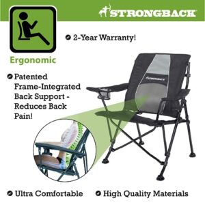 STRONGBACK Camping Chair Guru 3.0 Heavy Duty Camping Chairs with Lumbar Support, Backpack Folding Camp Chair, Black