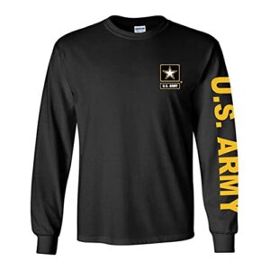 u.s. army long sleeve t-shirt. black or sports grey (black, large)