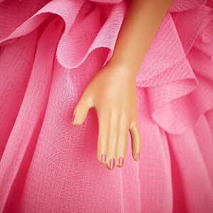 Barbie Signature Pink Collection Doll 3, Barbie Doll (Blonde) with Silkstone Body, Wearing Ruffled Chiffon Gown, Gift for Collectors
