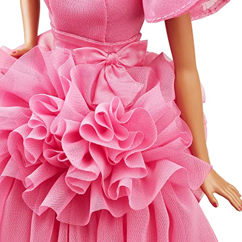 Barbie Signature Pink Collection Doll 3, Barbie Doll (Blonde) with Silkstone Body, Wearing Ruffled Chiffon Gown, Gift for Collectors