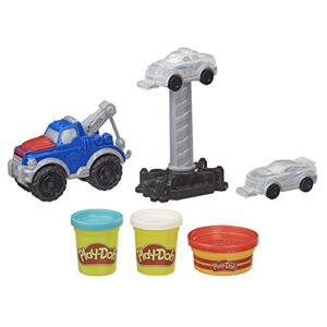 play-doh wheels tow truck toy for kids 3 years and up with 3 non-toxic colors