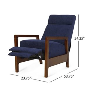 Christopher Knight Home Neihart Recliner, Navy Blue + Brown