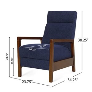 Christopher Knight Home Neihart Recliner, Navy Blue + Brown