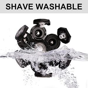 7 Heads Electric Shaver Blades, Floating Washable Blade Electric Razor Shaver Head Replacement For Men(Black)