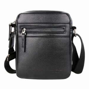 lemuvlt small messenger bag for men pu leather crossbody bag mens purse shoulder satchel handbags gift man (black)