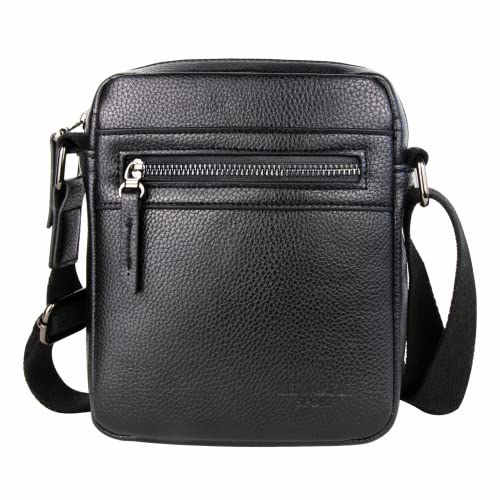 Lemuvlt Small Messenger Bag for Men PU Leather Crossbody Bag Mens Purse Shoulder Satchel Handbags Gift Man (Black)