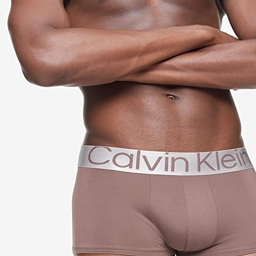 Calvin Klein Men's Reconsidered Steel Micro 3-Pack Trunk, Big City TAN, Berry Sangria, Black, M