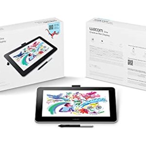 Wacom DTC133W0A One Digital Drawing Tablet + 13.3" Screen (Renewed) Bundle with 1 YR CPS Enhanced Protection Pack