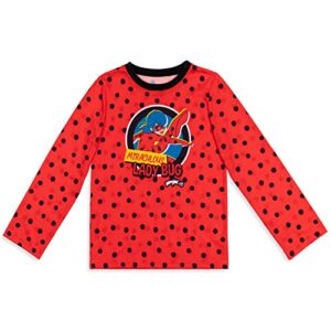 Miraculous Ladybug Little Girls 4 Piece Pajama Shirt And Pants Matching Doll Outfit 5-6 Red