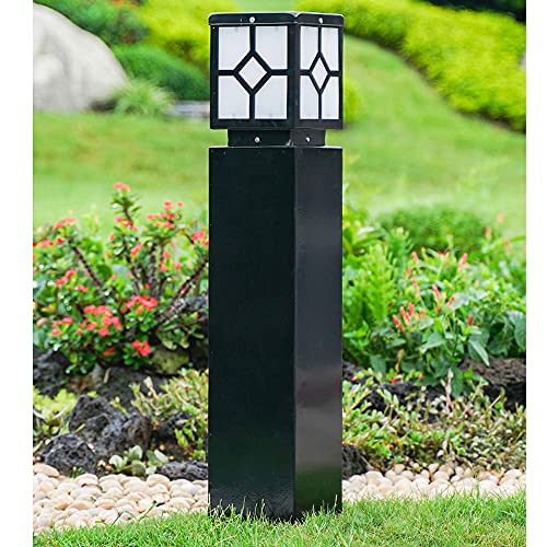 MADBLR7 High Pole Lamp Outdoor Antique Rustproof Pillar Lamp Glass Bollard Post Lantern European Aluminum Bollard Light Waterproof Courtyard Pathway Landscape Stigma Lantern